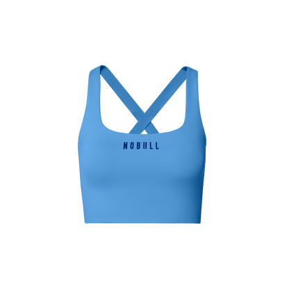 NOBULL Light Blue Drive Longline Bra Front Silhouette Angle.