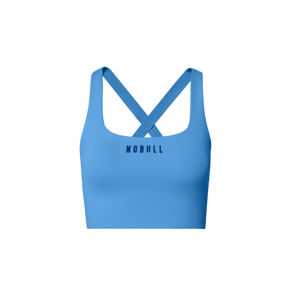 NOBULL Light Blue Drive Longline Bra Front Silhouette Angle.