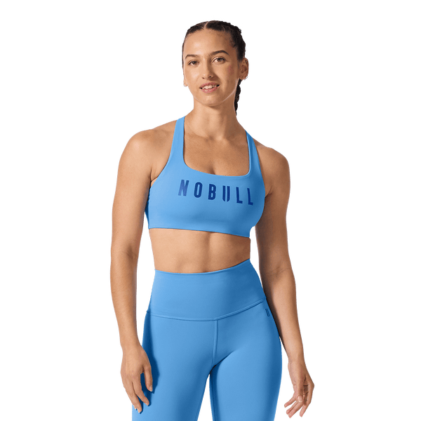 NOBULL Light Blue Drive Racerback Bra Front Angle.