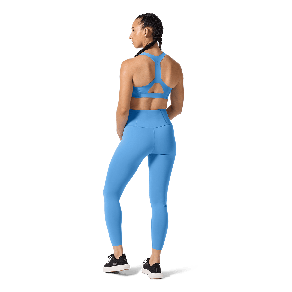 NOBULL Light Blue Drive Racerback Bra Back Full Body Angle.