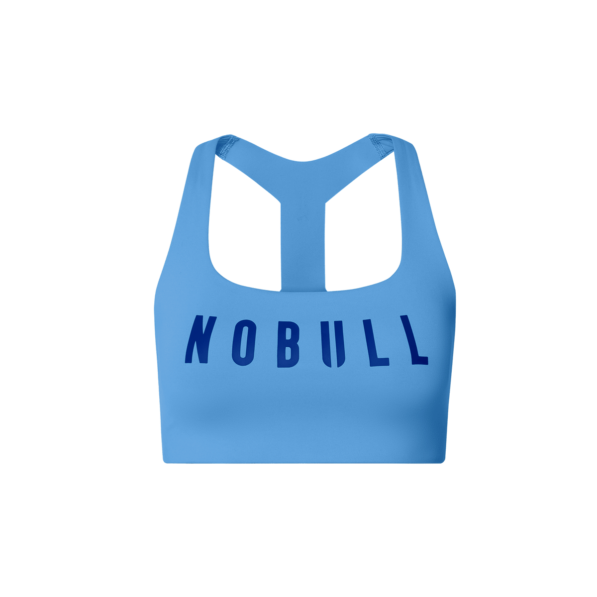 NOBULL Light Blue Drive Racerback Bra Front Silhouette Angle.