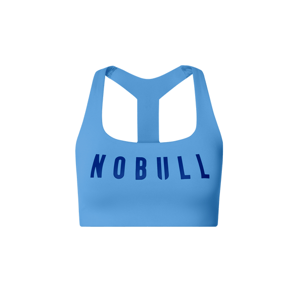 NOBULL Light Blue Drive Racerback Bra Front Silhouette Angle.