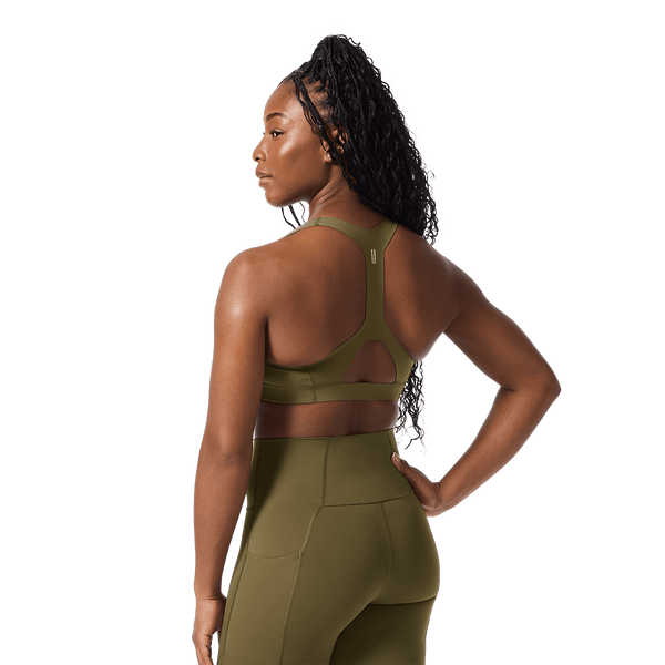 NOBULL Tactical Green Drive Racerback Bra Back Angle.