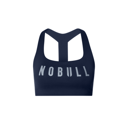 NOBULL Night Navy Drive Racerback Bra Front Silhouette Angle.