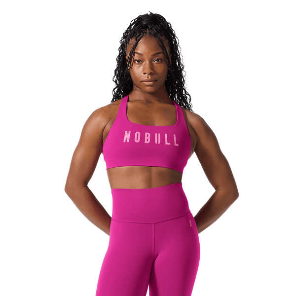 NOBULL Vivid Fuchsia Drive Racerback Bra Front Angle.