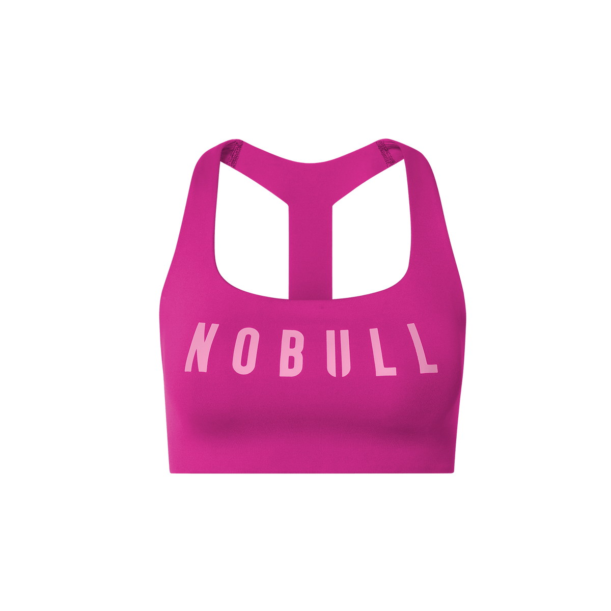 NOBULL Vivid Fuchsia Drive Racerback Bra Front Silhouette Angle.