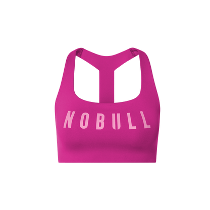 NOBULL Vivid Fuchsia Drive Racerback Bra Front Silhouette Angle.