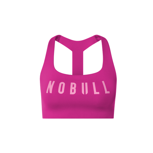 NOBULL Vivid Fuchsia Drive Racerback Bra Front Silhouette Angle.