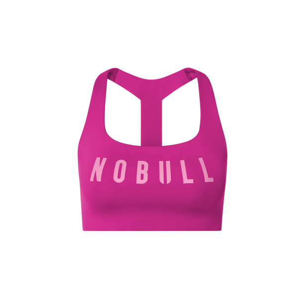 NOBULL Vivid Fuchsia Drive Racerback Bra Front Silhouette Angle.