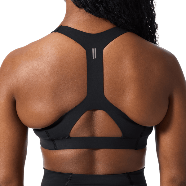 NOBULL Black Drive Racerback Bra Back Detail Angle.
