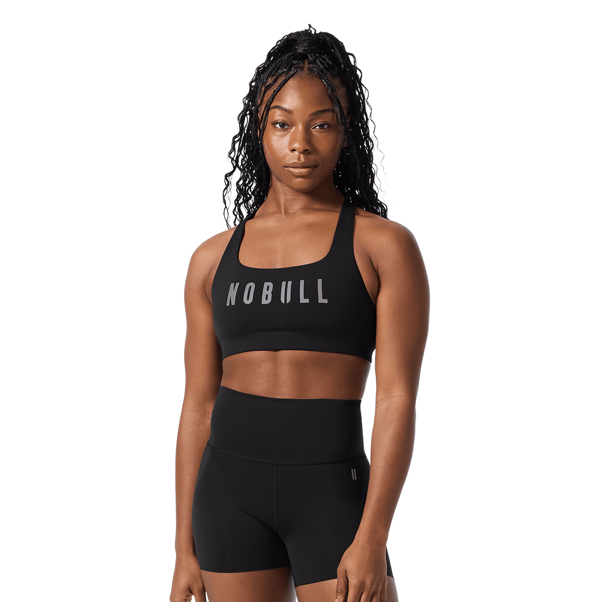 NOBULL Black Drive Racerback Bra Front Angle.
