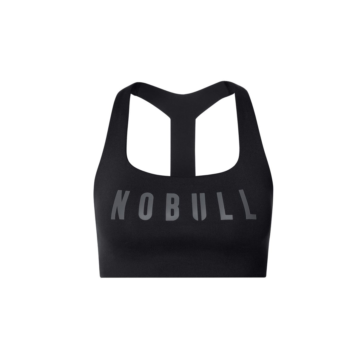 NOBULL Black Drive Racerback Bra Front Silhouette Angle.