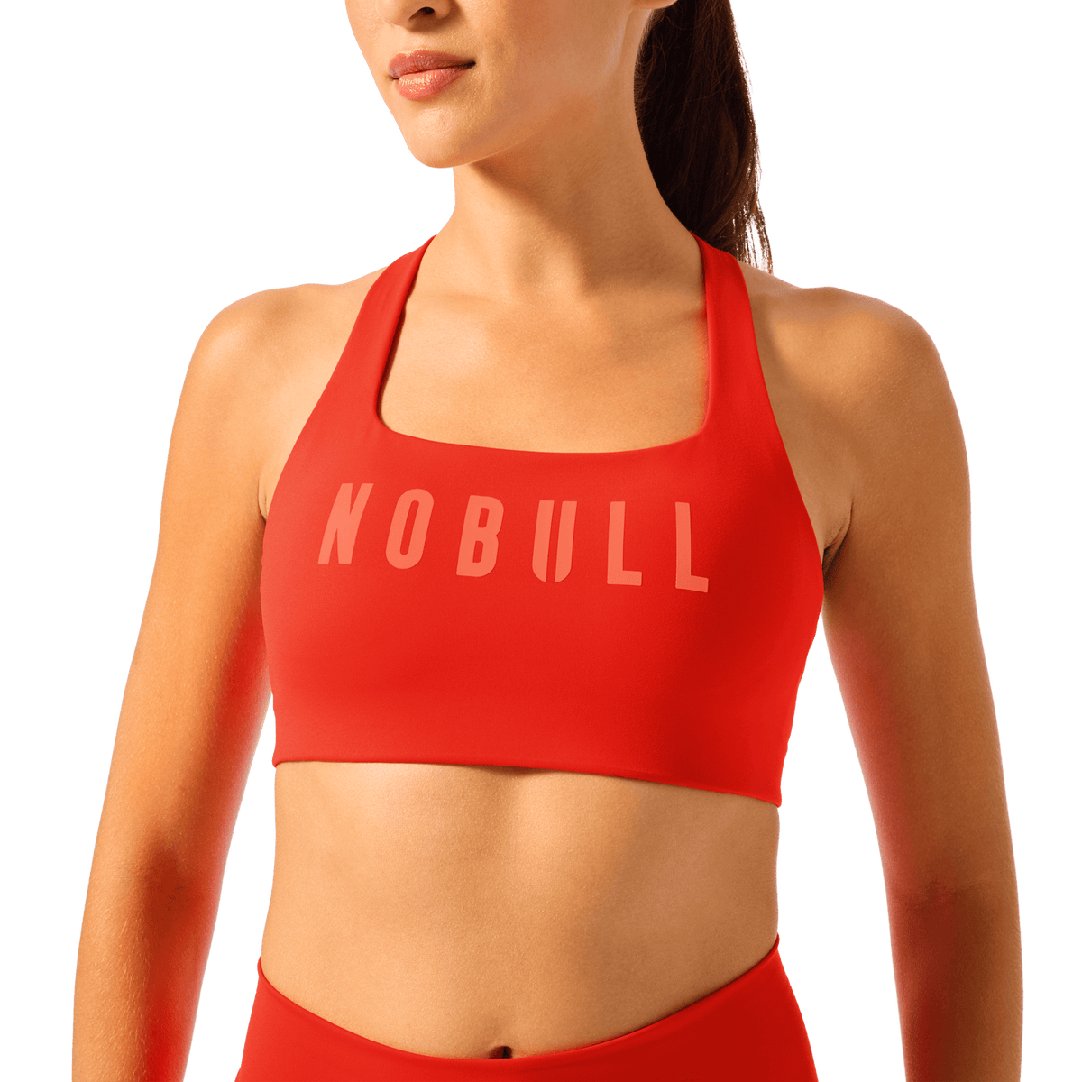 Women's Cayenne NOBULL Drive Racerback Bra Front Detail Angle.