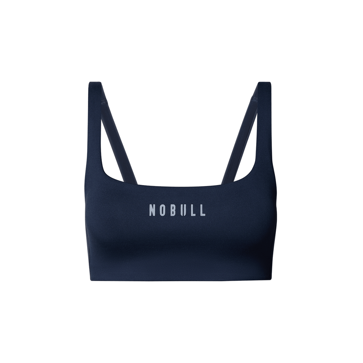 NOBULL Night Navy Matte Square Neck Bra Front Silhouette Angle.