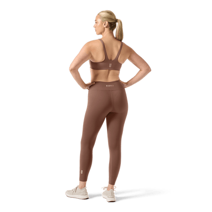 Women's Acorn NOBULL Matte Square Neck Bra Back Full Body Angle.