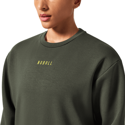 Women's Dark Army NOBULL Elements Crew Front Detail Angle.