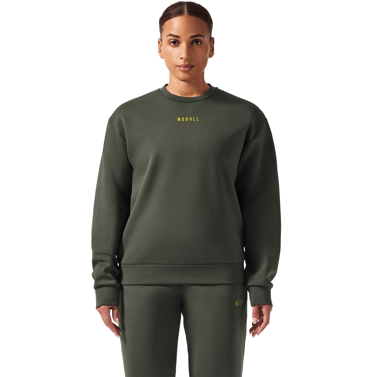 Women's Dark Army NOBULL Elements Crew Front On Body Angle.