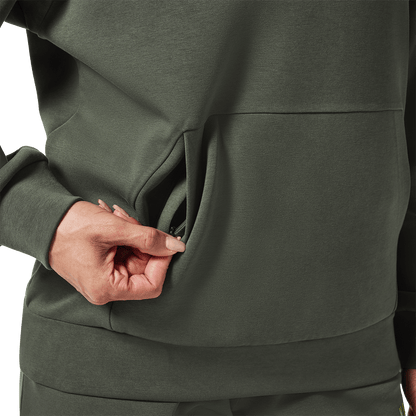 Women's Dark Army NOBULL Elements Hoodie Pocket Detail Angle.