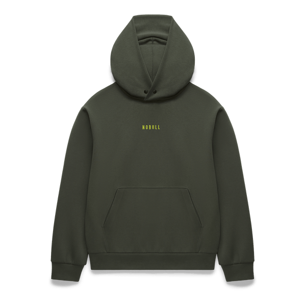 Women's Dark Army NOBULL Elements Hoodie Flat Lay Angle.