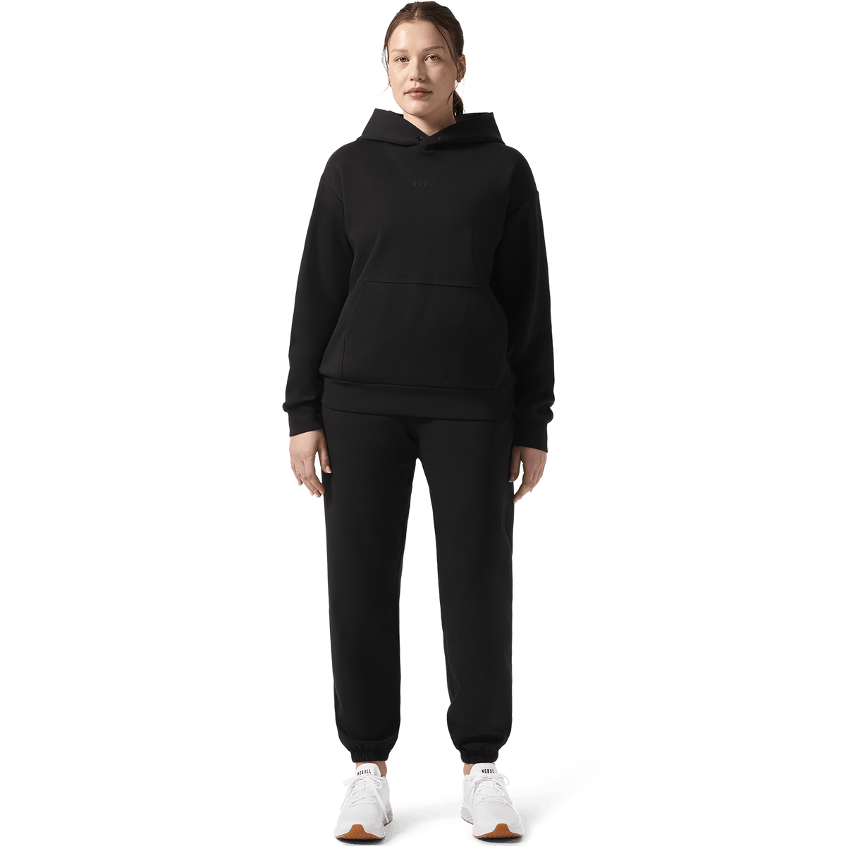 Women's Black NOBULL Elements Jogger Front Full Body Angle.