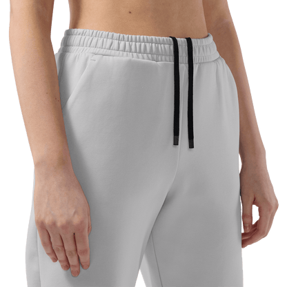 Women's Light Grey NOBULL Element Sweatpants Drawstring Detail Angle.