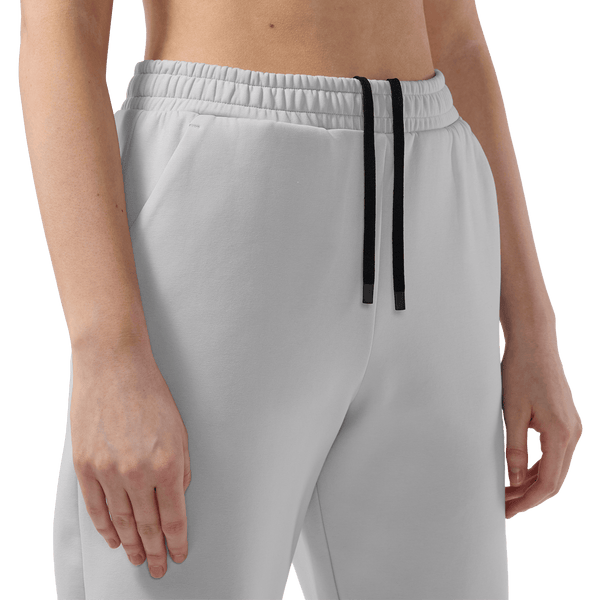 Women's Light Grey NOBULL Element Sweatpants Drawstring Detail Angle.
