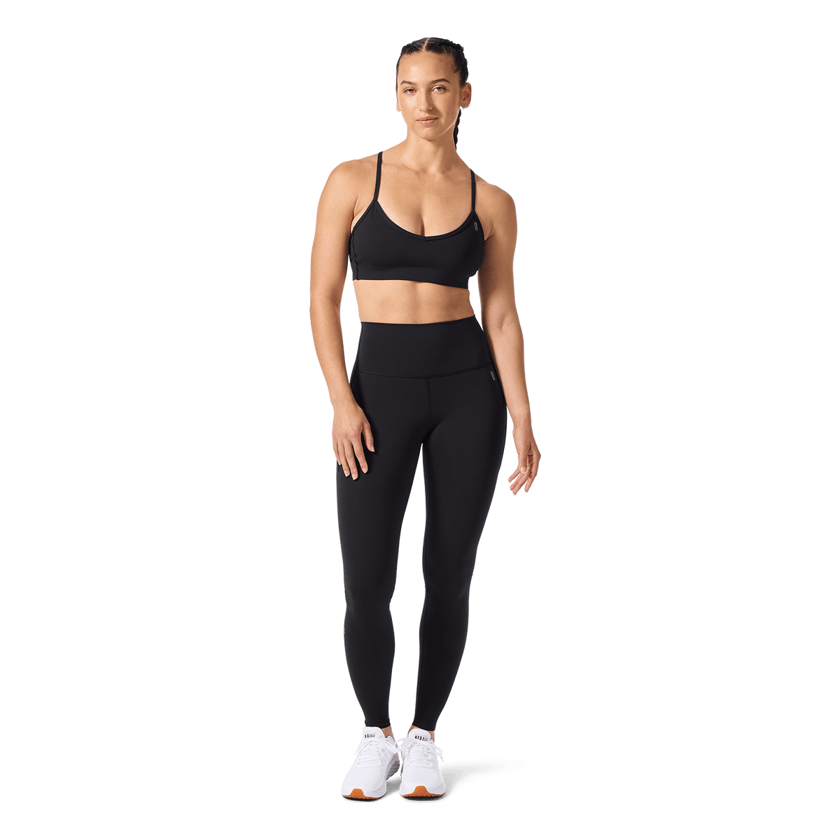 Women's Black High-Rise Drive Pocket Tight 28" Front Full Body Angle.