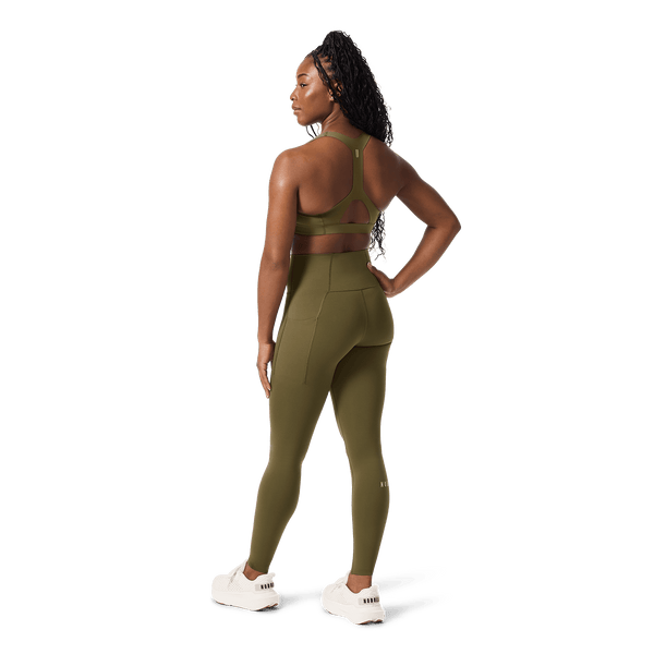 Women's Tactical Green High-Rise Drive Pocket Tight 28" Back Full Body Angle.