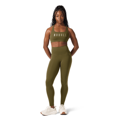Women's Tactical Green High-Rise Drive Pocket Tight 28" Front Full Body Angle.