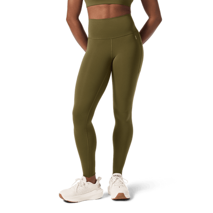 Women's Tactical Green High-Rise Drive Pocket Tight 28" Front Lower Body Angle.