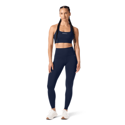 Women's Night Navy High-Rise Drive Pocket Tight 28" Front Full Body Angle.