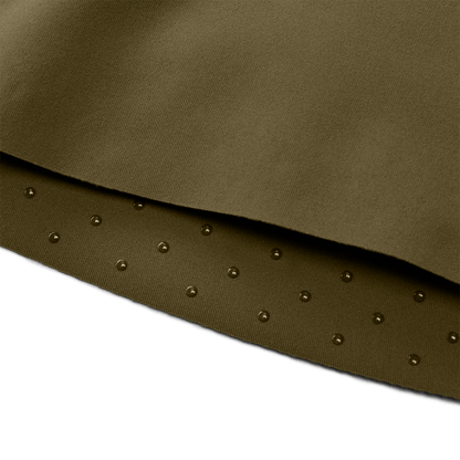 Tactical Green High-Rise Drive Short 4" Macro Fabric Detail Angle.
