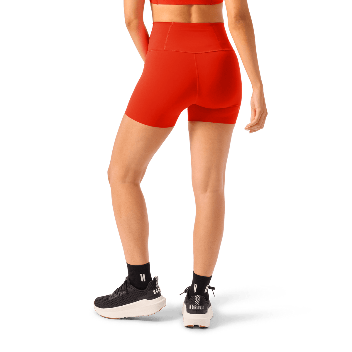 Women's Cayenne High-Rise Drive Short 4" Back Lower Body Angle.