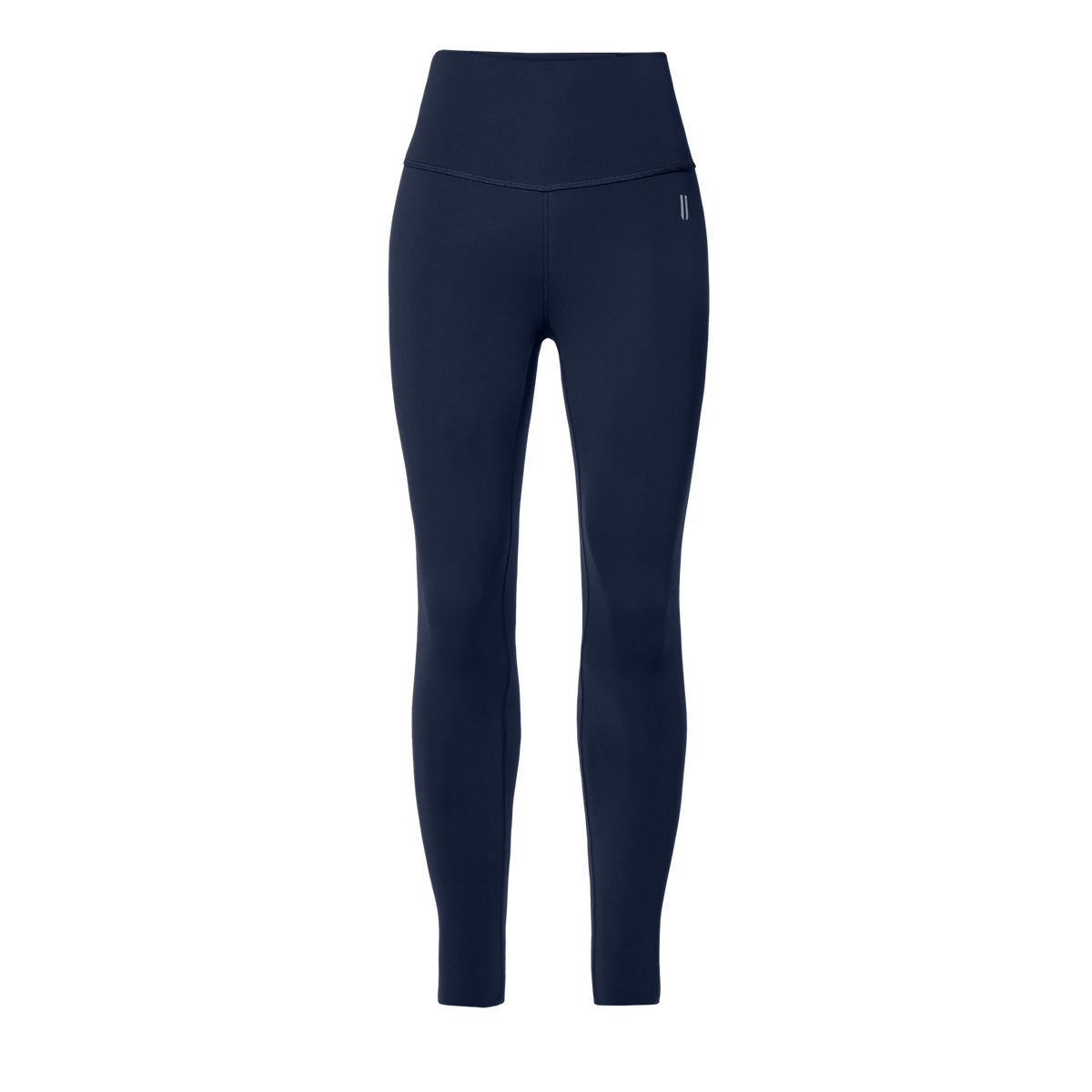 Women's Night Navy High-Rise Drive Tight 25" Front Silhouette Angle.