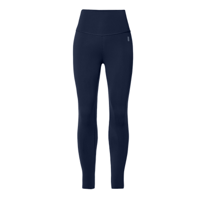 Women's Night Navy High-Rise Drive Tight 25" Front Silhouette Angle.