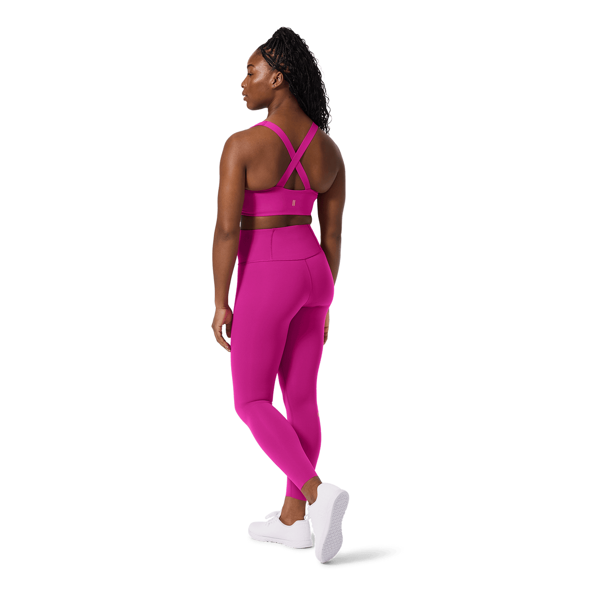 Women's Vivid Fuchsia High-Rise Drive Tight 25" Back Full Body Angle.