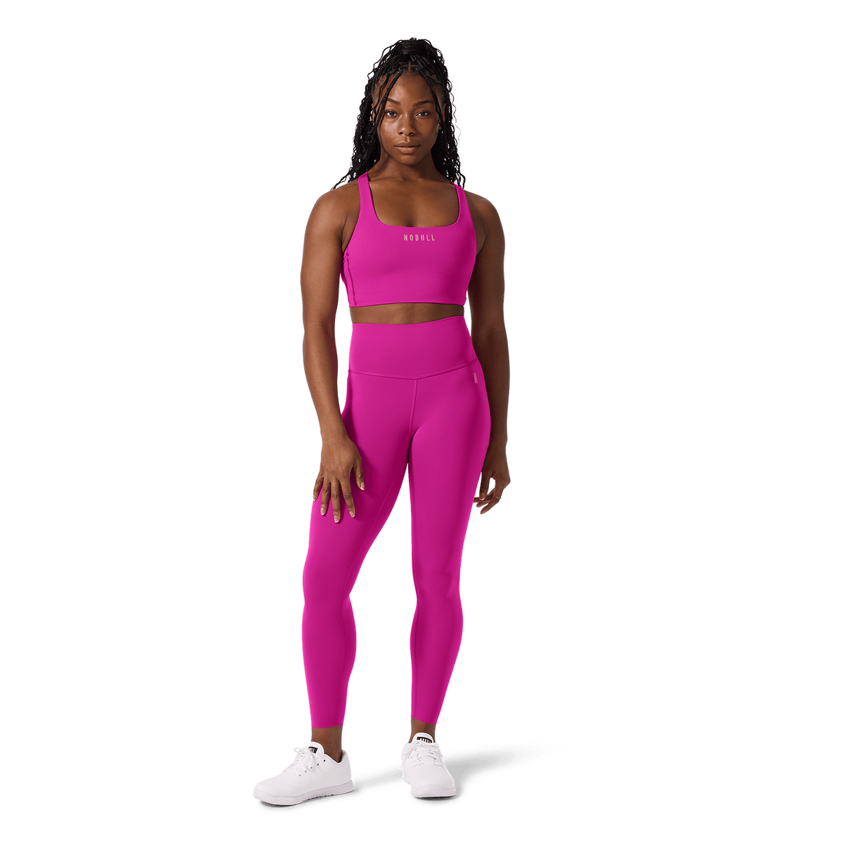 Women's Vivid Fuchsia High-Rise Drive Tight 25" Front Full Body Angle.