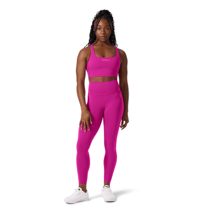 Women's Vivid Fuchsia High-Rise Drive Tight 25" Front Full Body Angle.