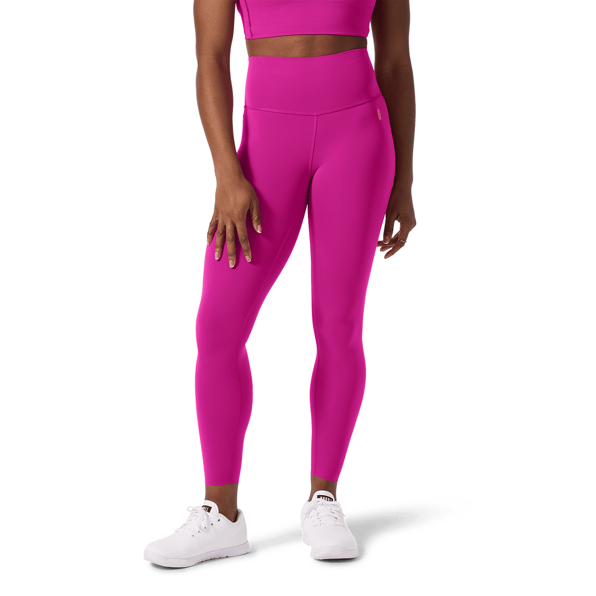 Women's Vivid Fuchsia High-Rise Drive Tight 25" Front Lower Body Angle.