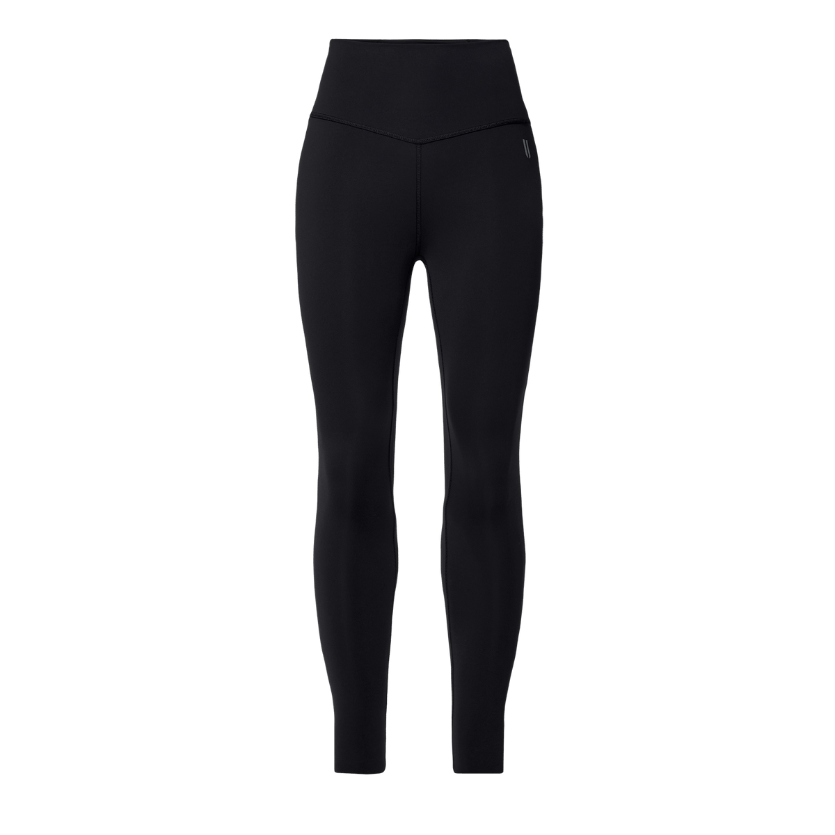 Women's Black High-Rise Drive Tight 25" Front Silhouette Angle.