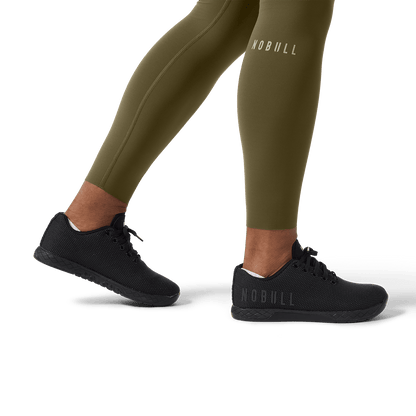 Women's Tactical Green High-Rise Drive Tight 25" Ankle Detail Angle.