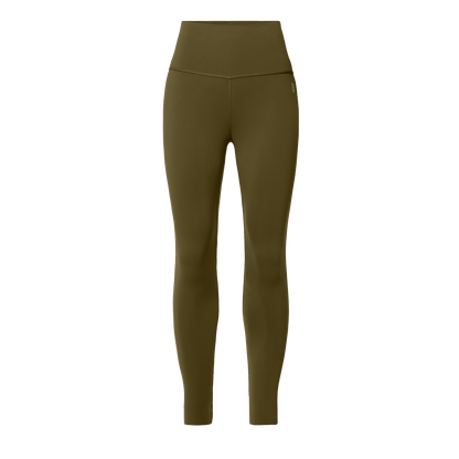 Women's Tactical Green High-Rise Drive Tight 25" Front Silhouette Angle.