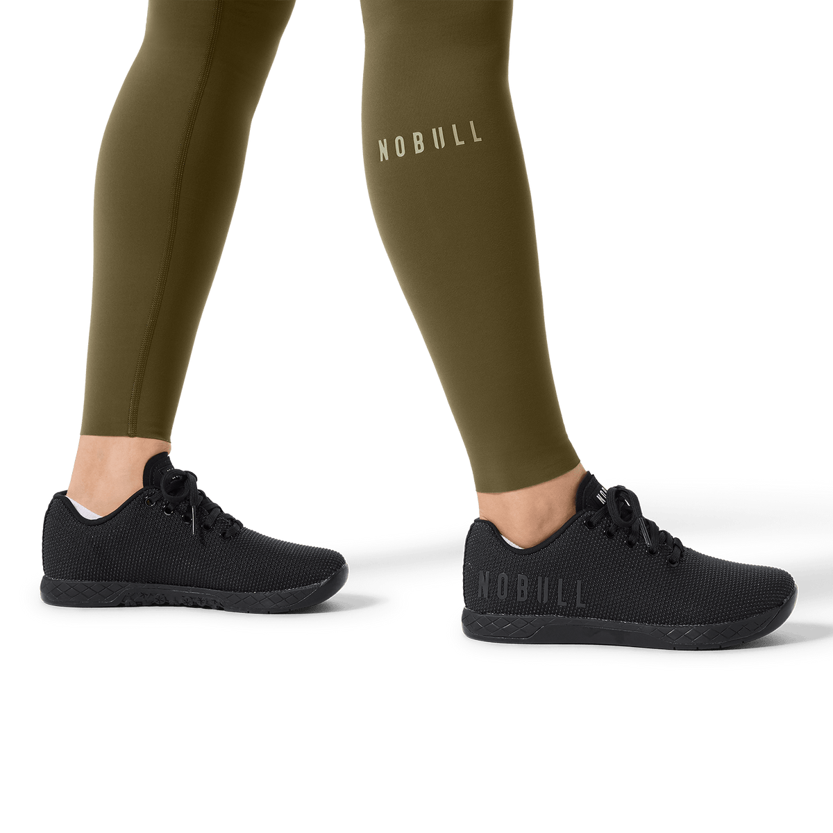 Women's Tactical Green High-Rise Drive Tight 28" Ankle Detail Angle.