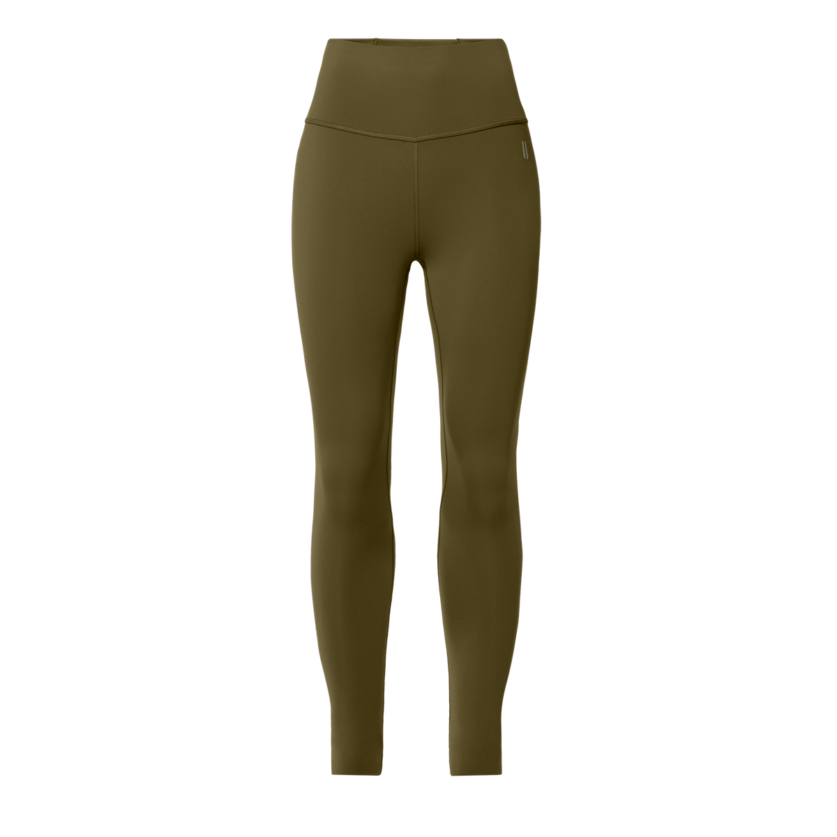 Women's Tactical Green High-Rise Drive Tight 28" Front Silhouette Angle.