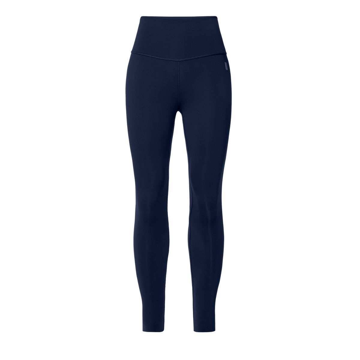 Women's Night Navy High-Rise Drive Tight 28" Front Silhouette Angle.