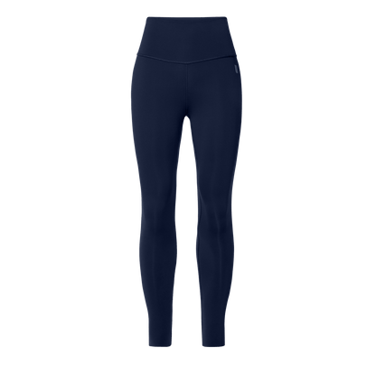 Women's Night Navy High-Rise Drive Tight 28" Front Silhouette Angle.