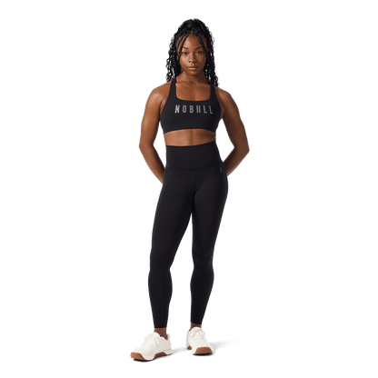 Women's Black High-Rise Drive Tight 28" Front Full Body Angle.