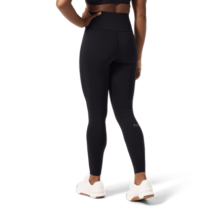 Women's Black High-Rise Drive Tight 28" Back Lower Body Angle.