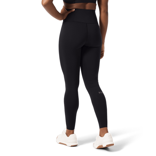Women's Black High-Rise Drive Tight 28" Back Lower Body Angle.