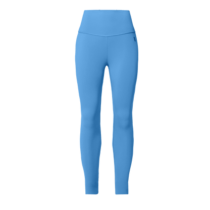 Women's Light Blue High-Rise Drive Tight 28" Front Silhouette Angle.